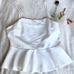 TOBI PEPLUM WHITE TOP